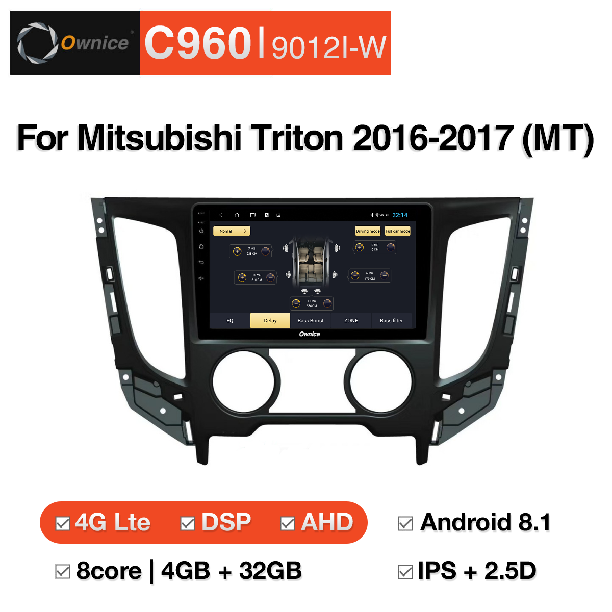 Đầu DVD android Ownice C960 cho xe ô tô Mitsubishi Triton 2016-2017 (MT ...