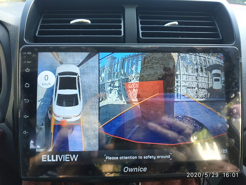 lắp camera 360 Elliview V4 và đầu Android Ownice C960 trên Toyota Wigo
