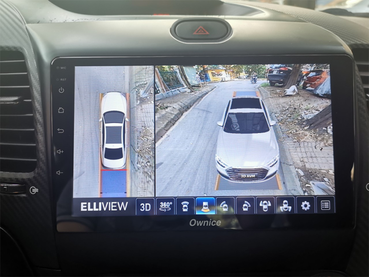 Camera 360 Elliview V4 lắp trên xe Kia K3 cùng đầu DVD Ownice C960