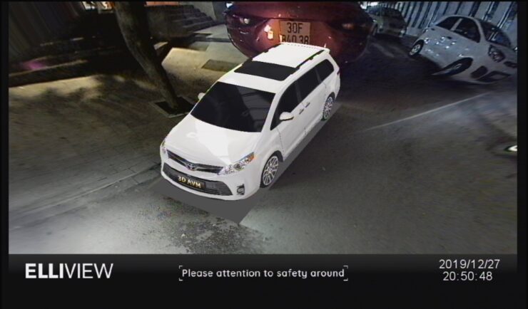 Mô hình xe Toyota SIENNA trên camera 360 Elliview (Góc trước)