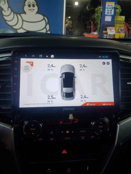 Xe Mitsubishi Triton 2020 lắp cảm biến áp suất lốp Android ADI4