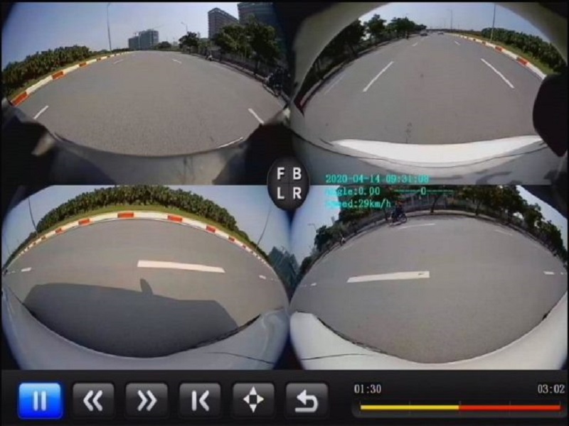 Hiển thị tốc độ thực trên camera 360 ô tô Elliview V4