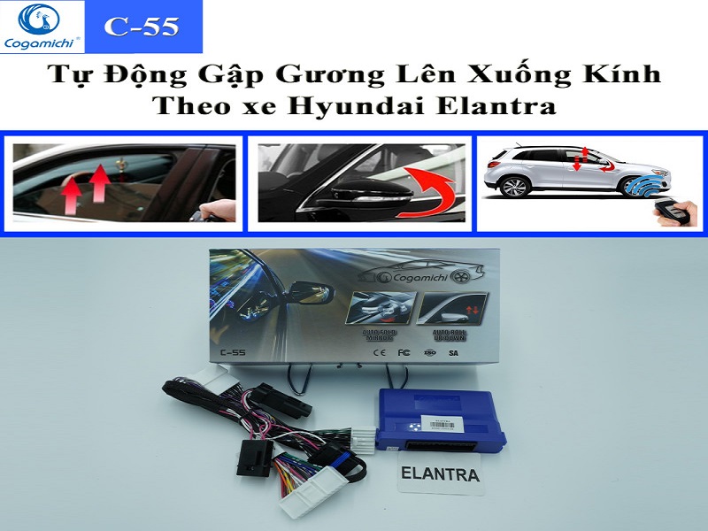 Bộ gập gương lên kính Cogamichi C55 theo xe Hyundai Elantra