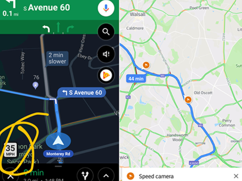 Phần mềm dẫn đường cảnh báo tốc độ Google Map
