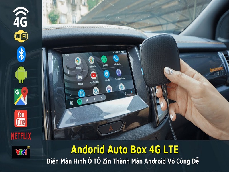 Android Auto Box giúp màn hình zin có thêm nhiều ứng dụng hấp dẫn