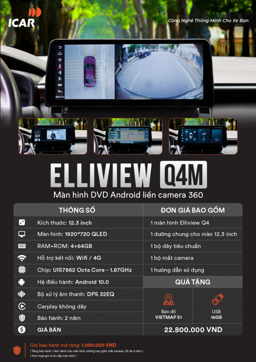Màn hình DVD android ICAR Elliview Q4M