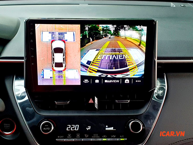 Camera 360 độ giúp kiểm soát không gian quanh chiếc xe, thấy rõ các phương tiện gần mình. 