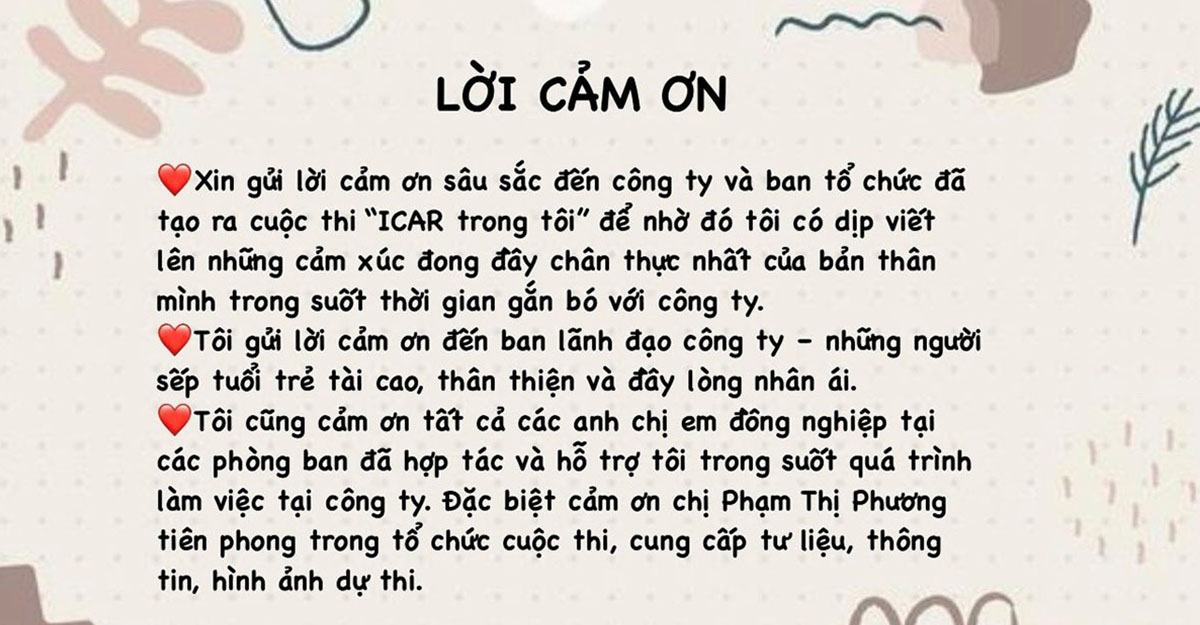 Bài dự thi số 7: ICAR trong tôi – Nguyễn Dung