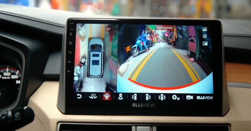 Camera 360 ICAR Ellivieư giúp tài xế quan sát tốt khi đi trên đường hẹp, đông