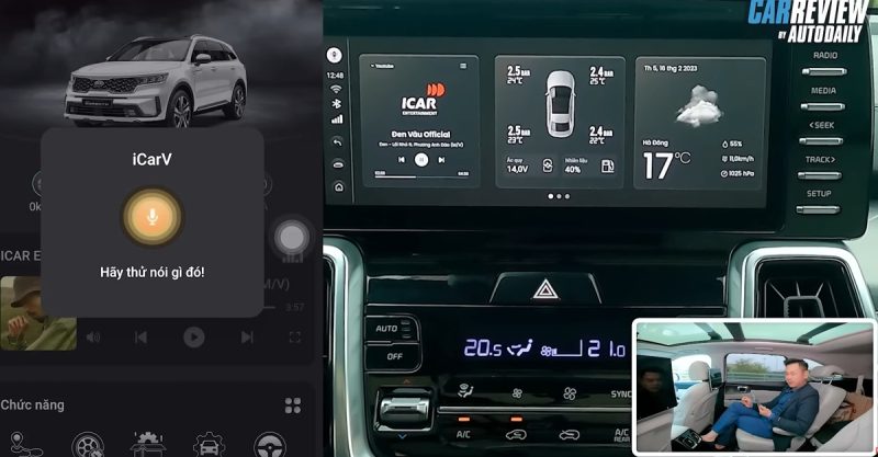 Người ngồi sau xe hoàn toàn có thể điều khiển giải trí trên xe bằng điện thoại thông qua App ICAR