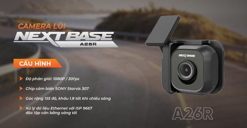 Camera hành trình Nextbase A26R sở hữu độ phân lên đến 1080P/30fps