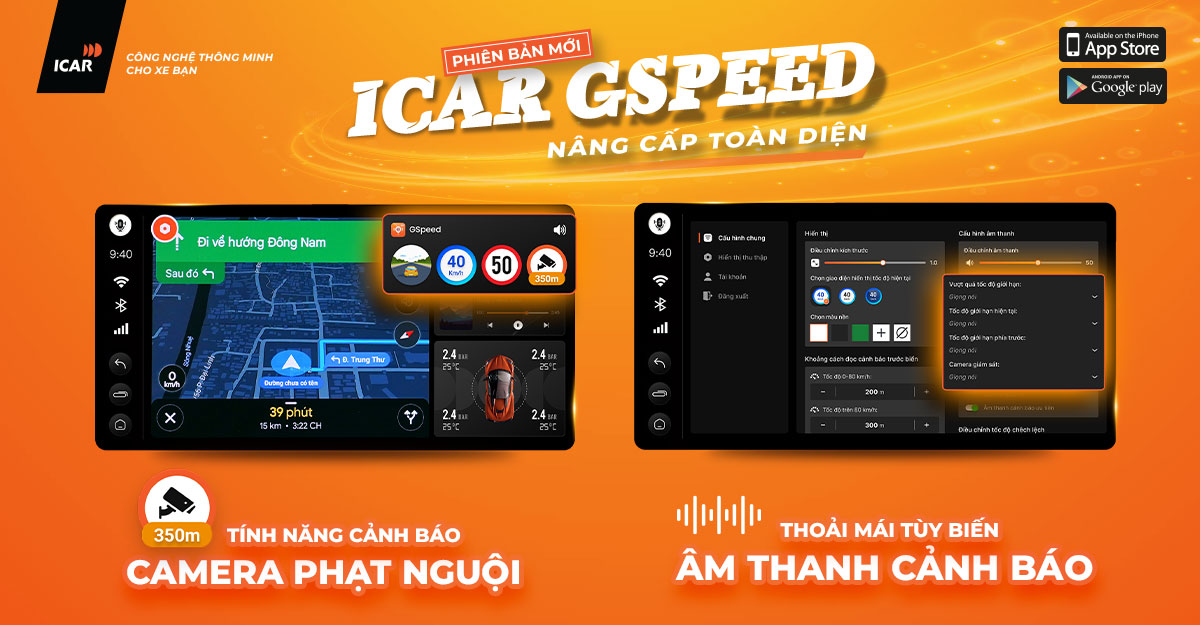 Ra mắt ICAR GSpeed phiên bản mới đã có mặt trên Android và IOS
